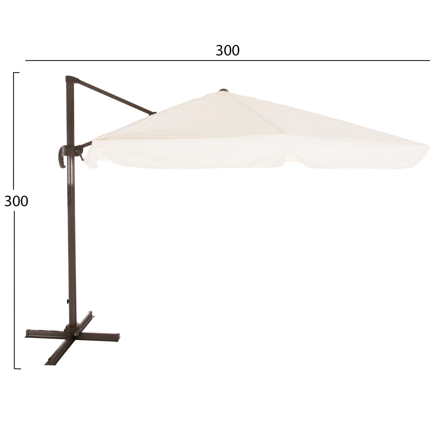 Umbrella SHADER Alu 3x3 360 degree with grey fabric HM6025.01