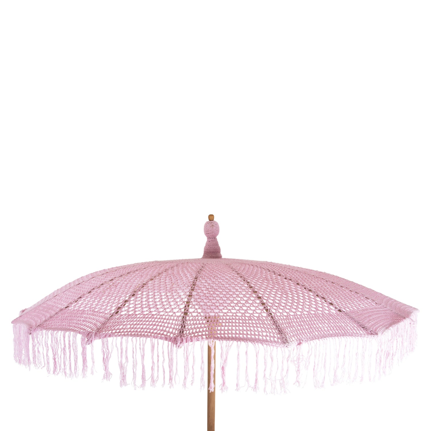 UMBRELLA LUX HM6035.04 PINK MACRAME TEAK AND BAMBOO Φ200X260