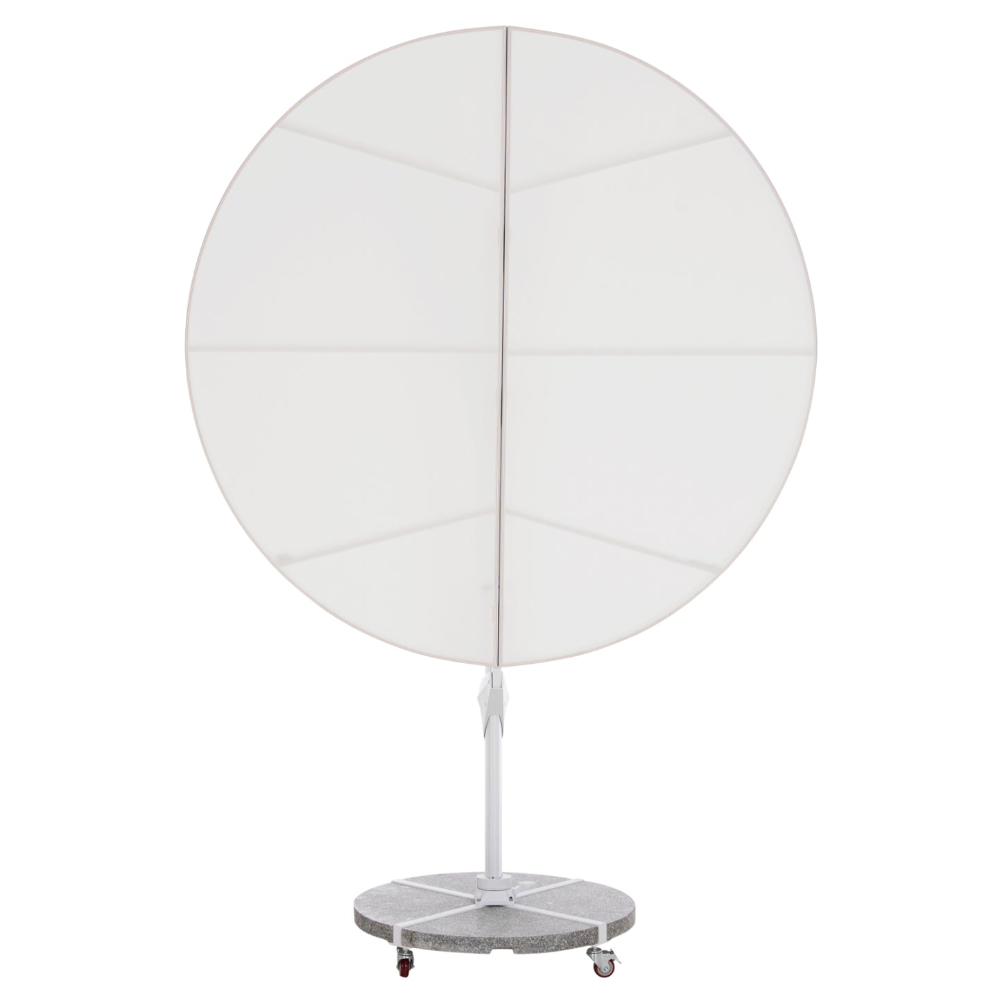 UMBRELLA WITH GROUND BASE SERIES CANNOPY HM21285.02 ALUMINUM & GRANITE--WHITE COLOR Φ2.2m