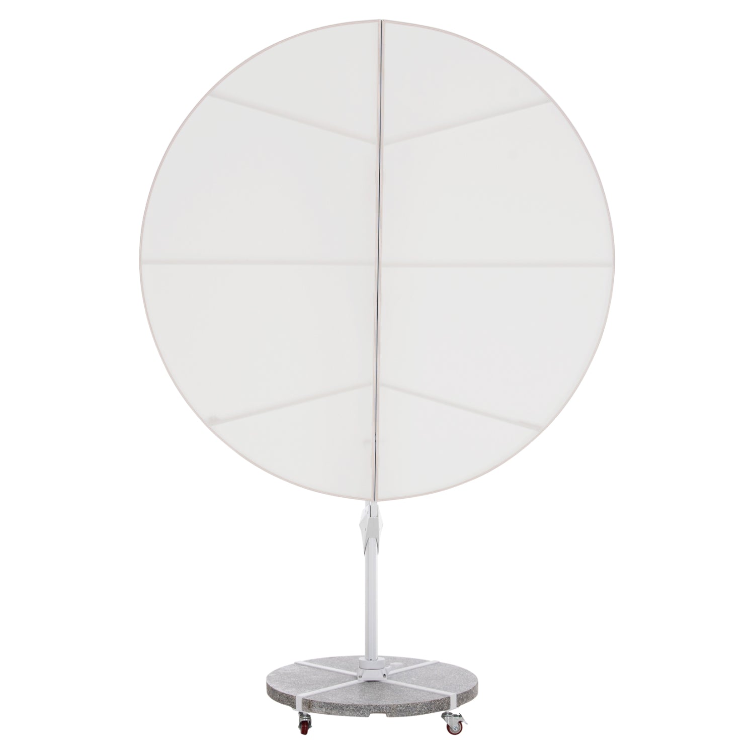 UMBRELLA WITH GROUND BASE SERIES CANNOPY HM21285.02 ALUMINUM & GRANITE--WHITE COLOR Φ2.2m