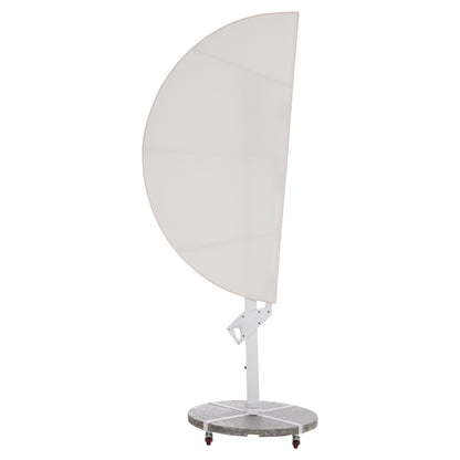UMBRELLA WITH GROUND BASE SERIES CANNOPY HM21285.02 ALUMINUM & GRANITE--WHITE COLOR Φ2.2m