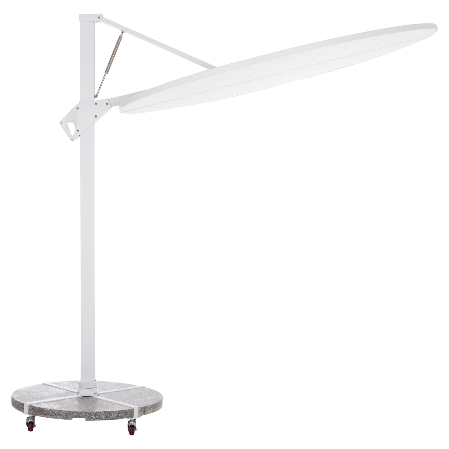 UMBRELLA WITH GROUND BASE SERIES CANNOPY HM21285.02 ALUMINUM & GRANITE--WHITE COLOR Φ2.2m