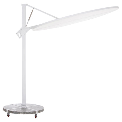 UMBRELLA WITH GROUND BASE SERIES CANNOPY HM21285.02 ALUMINUM & GRANITE--WHITE COLOR Φ2.2m