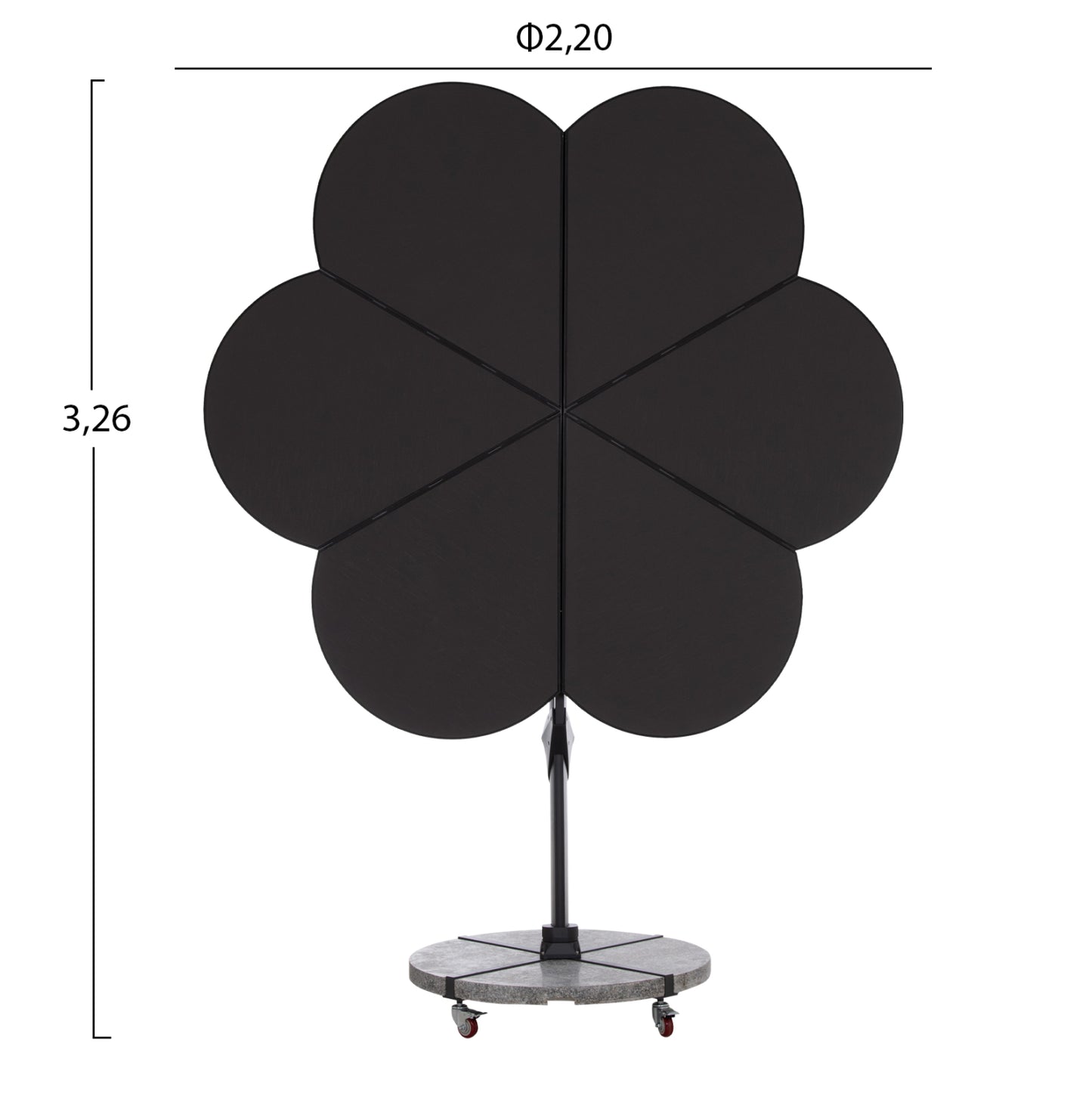 UMBRELLA WITH GROUND BASE SERIES CANNOPY (flower) HM21286.01 ALUMINUM & GRANITE--PENCIL GREY COLOR 2.38x2.2m