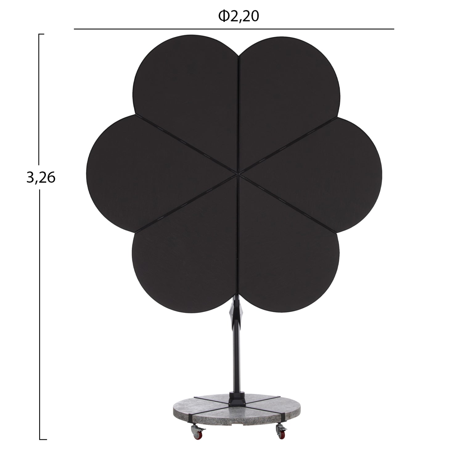 UMBRELLA WITH GROUND BASE SERIES CANNOPY (flower) HM21286.01 ALUMINUM & GRANITE--PENCIL GREY COLOR 2.38x2.2m