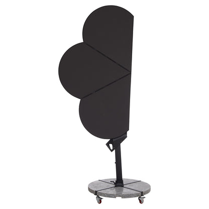 UMBRELLA WITH GROUND BASE SERIES CANNOPY (flower) HM21286.01 ALUMINUM & GRANITE--PENCIL GREY COLOR 2.38x2.2m