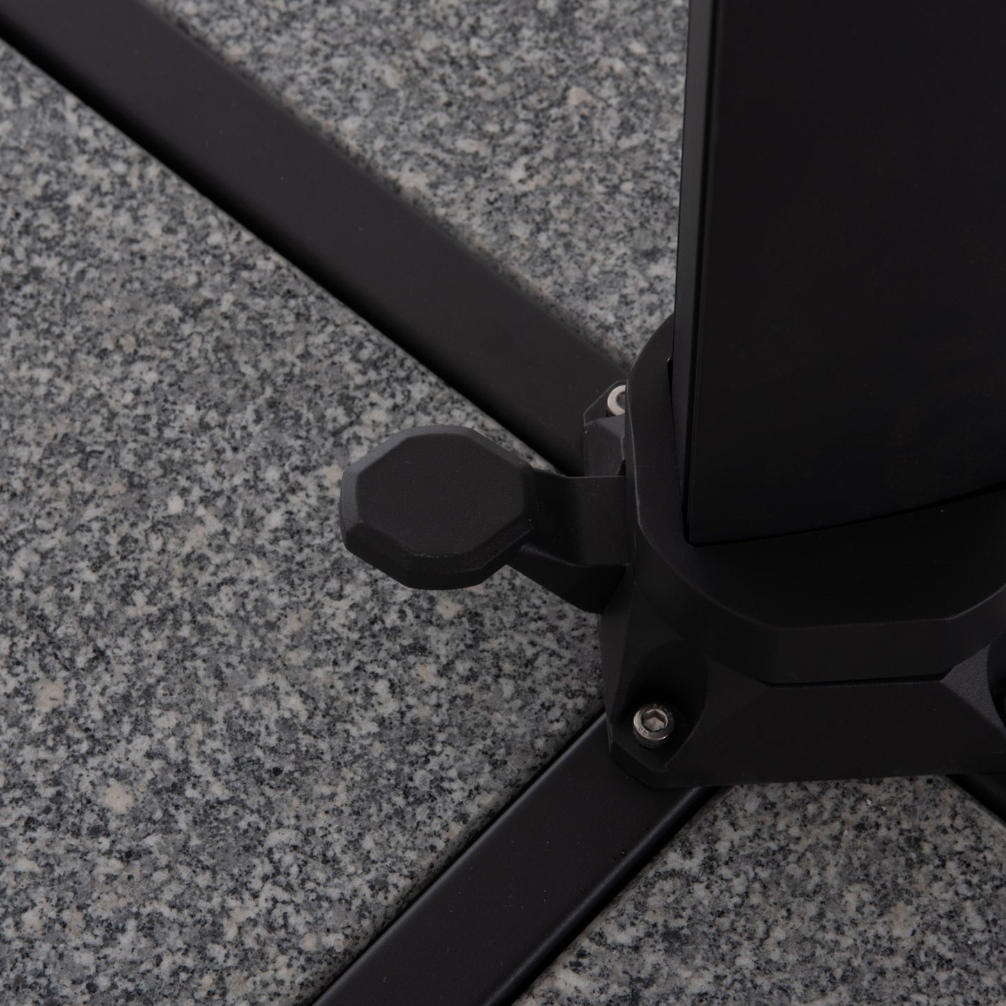 UMBRELLA WITH GROUND BASE SERIES CANNOPY (flower) HM21286.01 ALUMINUM & GRANITE--PENCIL GREY COLOR 2.38x2.2m