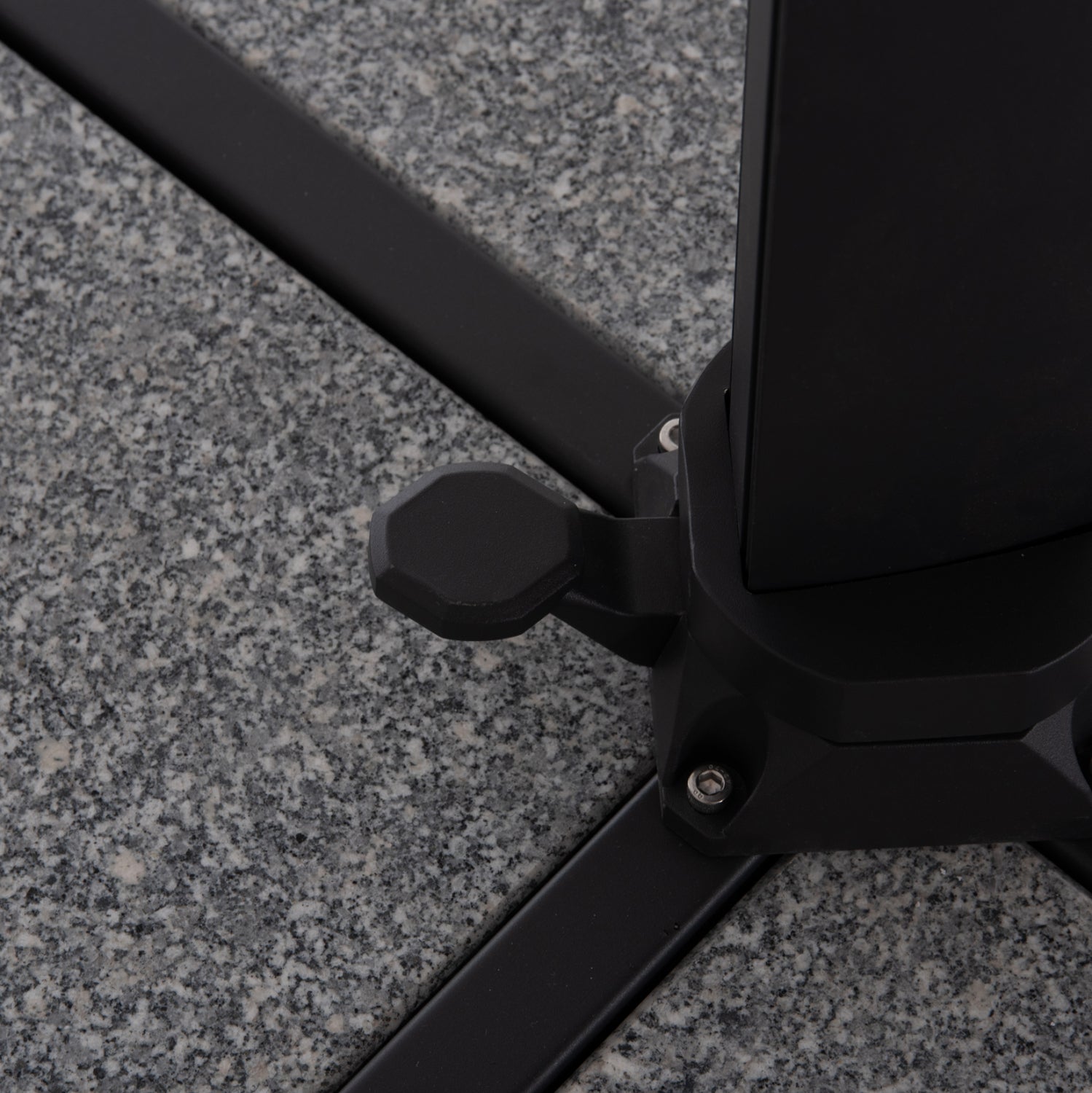 UMBRELLA WITH GROUND BASE SERIES CANNOPY (flower) HM21286.01 ALUMINUM & GRANITE--PENCIL GREY COLOR 2.38x2.2m