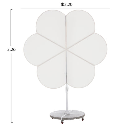 UMBRELLA WITH GROUND BASE SERIES CANNOPY (flower) HM21286.02 ALUMINUM & GRANITE--WHITE COLOR 2.38x2.2m