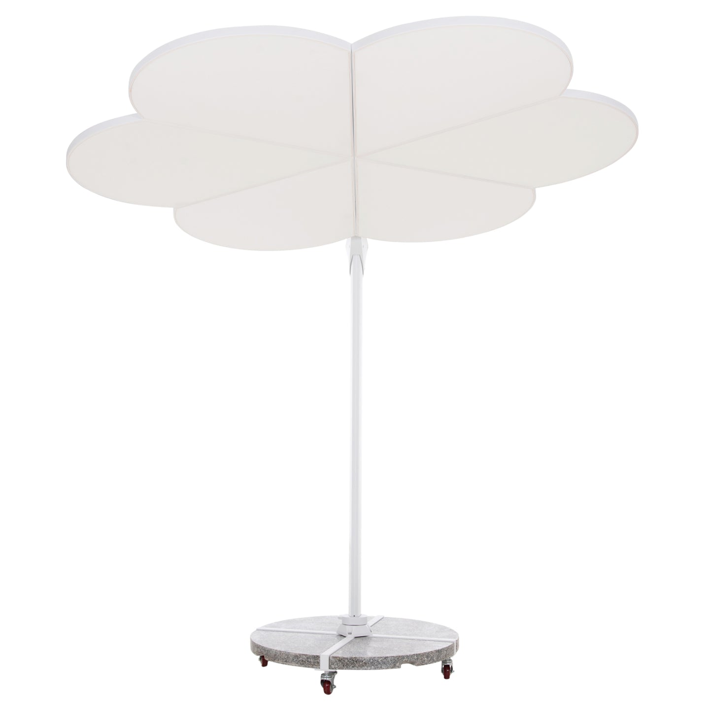 UMBRELLA WITH GROUND BASE SERIES CANNOPY (flower) HM21286.02 ALUMINUM & GRANITE--WHITE COLOR 2.38x2.2m