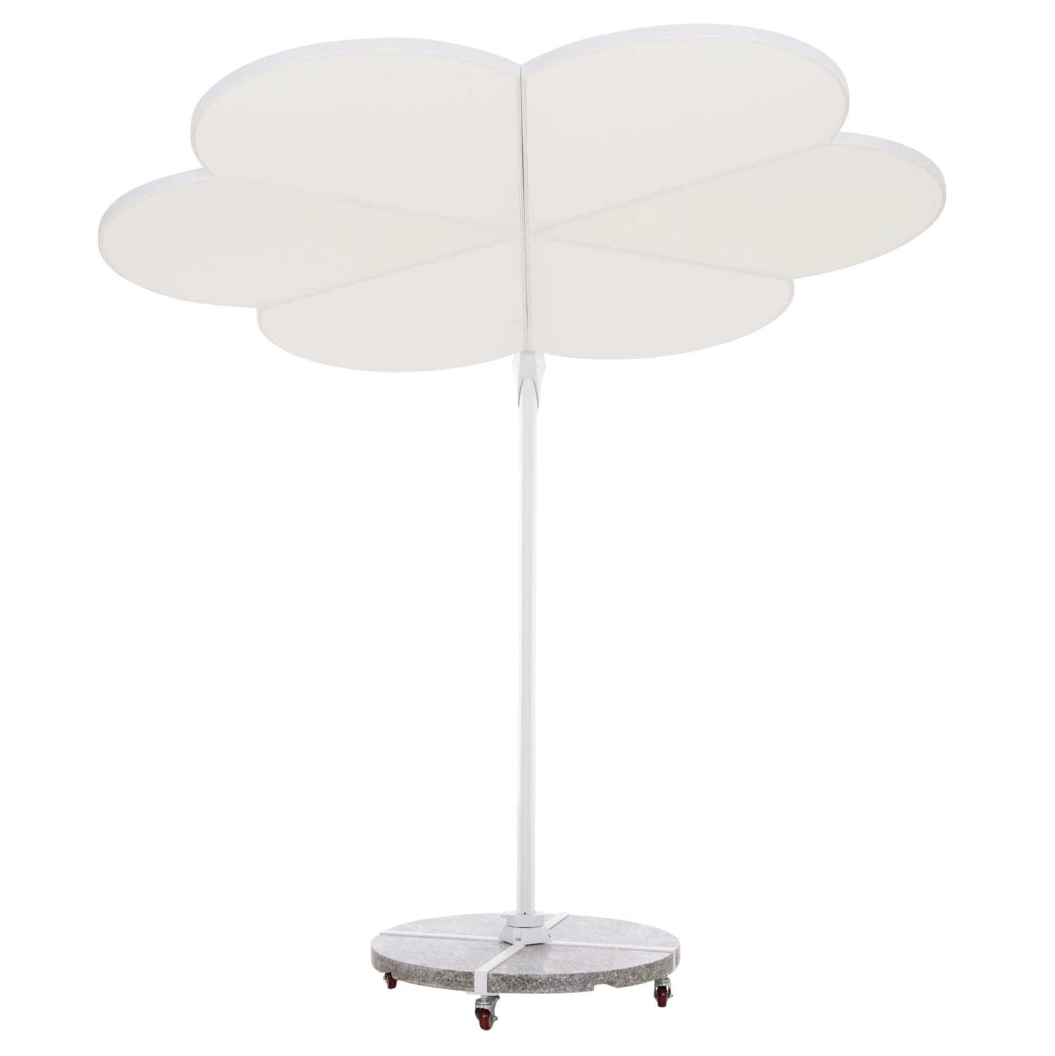 UMBRELLA WITH GROUND BASE SERIES CANNOPY (flower) HM21286.02 ALUMINUM & GRANITE--WHITE COLOR 2.38x2.2m