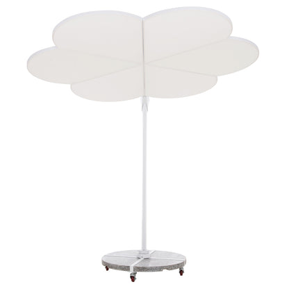 UMBRELLA WITH GROUND BASE SERIES CANNOPY (flower) HM21286.02 ALUMINUM & GRANITE--WHITE COLOR 2.38x2.2m