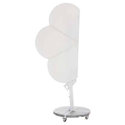 UMBRELLA WITH GROUND BASE SERIES CANNOPY (flower) HM21286.02 ALUMINUM & GRANITE--WHITE COLOR 2.38x2.2m