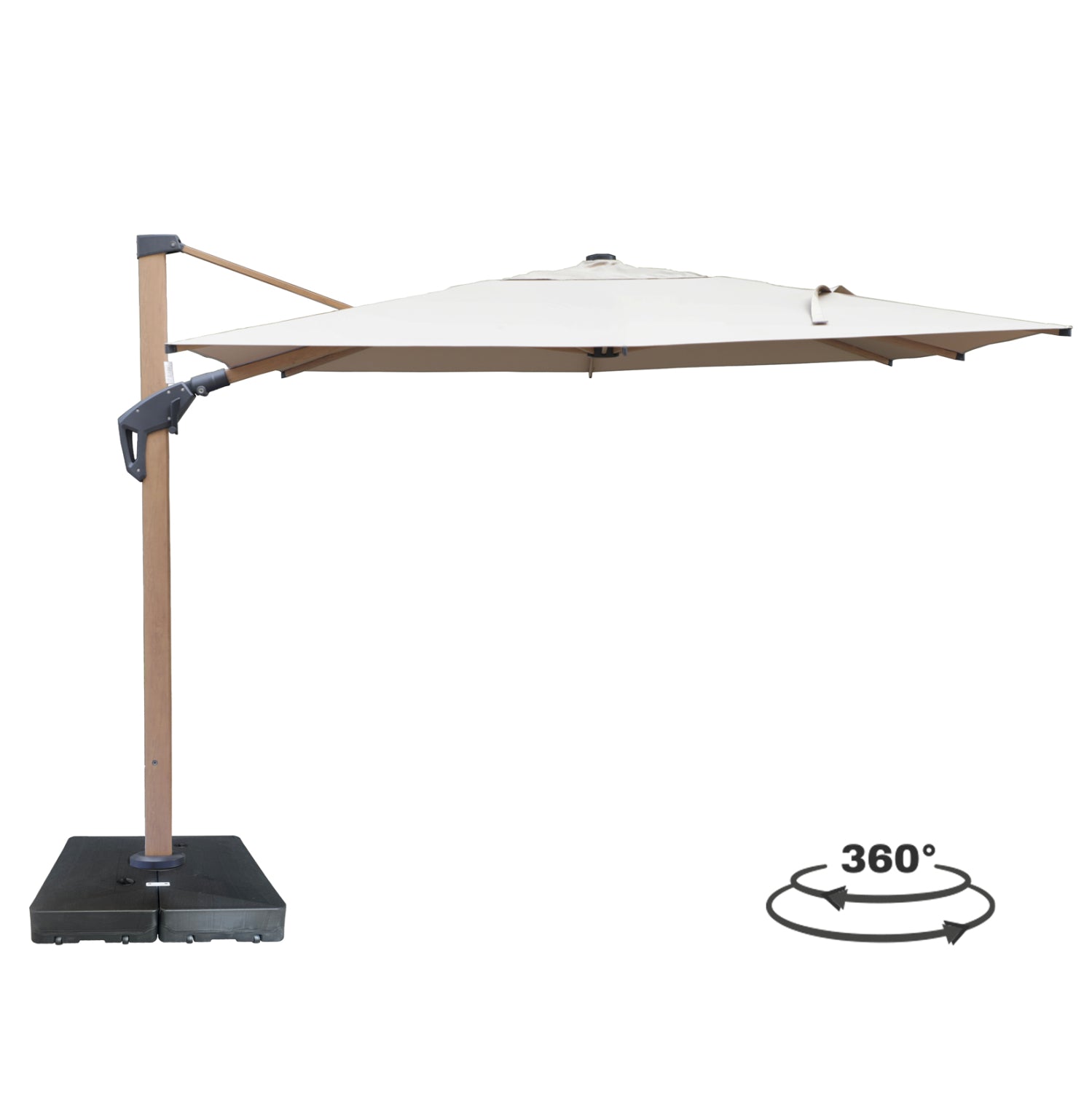 UMBRELLA WITH GROUND WATER BASE JAVANTE HM10722.02 HEAT TRANSFER ALUMINUM--BEIGE SHADE 3x3x2.76Hm