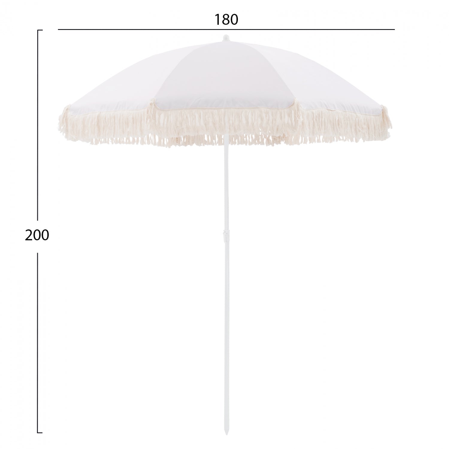 BEACH UMBRELLA WITH BEIGE MACRAME FRICTIONS HM5775.01 8 RADIAS Φ180Χ200m.