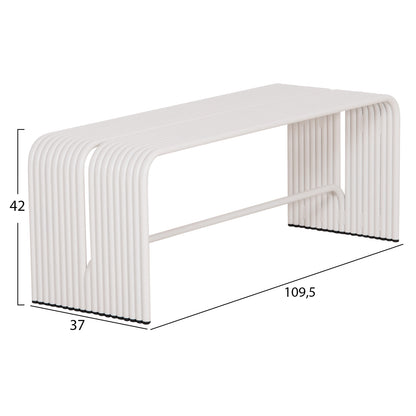 BENCH 2-SEATER SERIES INTREPID HM6327.02 ALUMINUM IN WHITE 109,5x37x42Hcm.