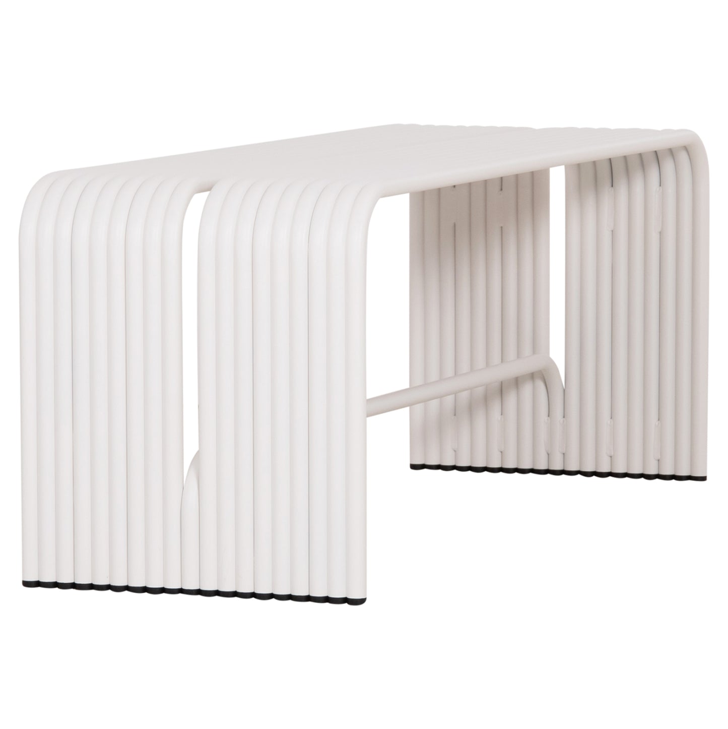 BENCH 2-SEATER SERIES INTREPID HM6327.02 ALUMINUM IN WHITE 109,5x37x42Hcm.