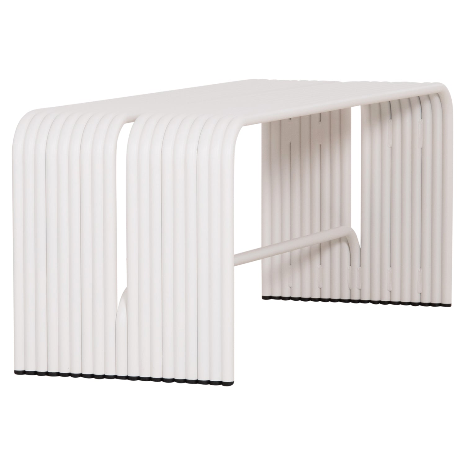 BENCH 2-SEATER SERIES INTREPID HM6327.02 ALUMINUM IN WHITE 109,5x37x42Hcm.