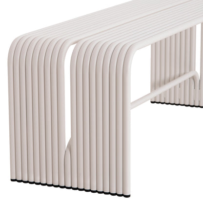 BENCH 2-SEATER SERIES INTREPID HM6327.02 ALUMINUM IN WHITE 109,5x37x42Hcm.