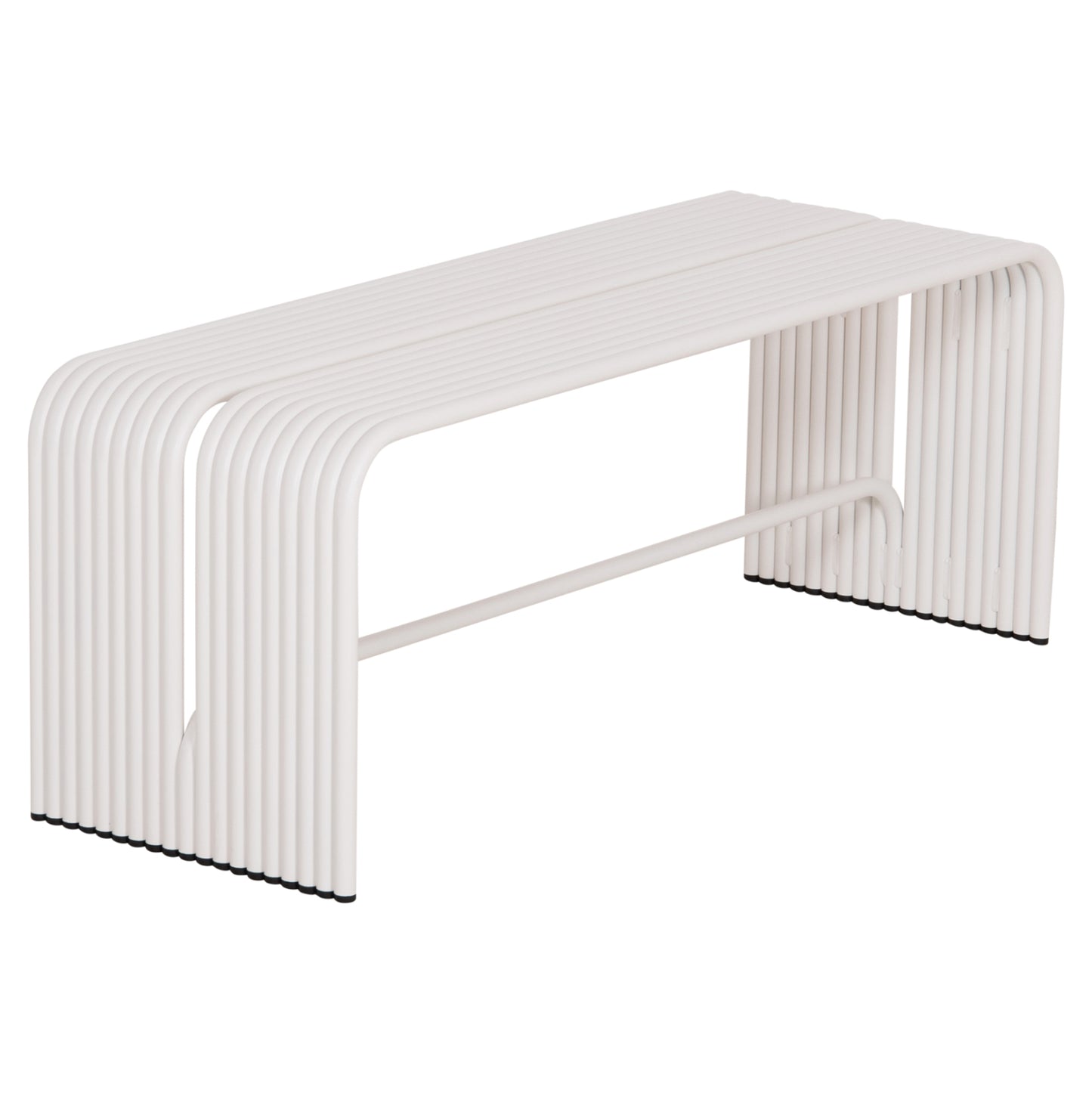 BENCH 2-SEATER SERIES INTREPID HM6327.02 ALUMINUM IN WHITE 109,5x37x42Hcm.
