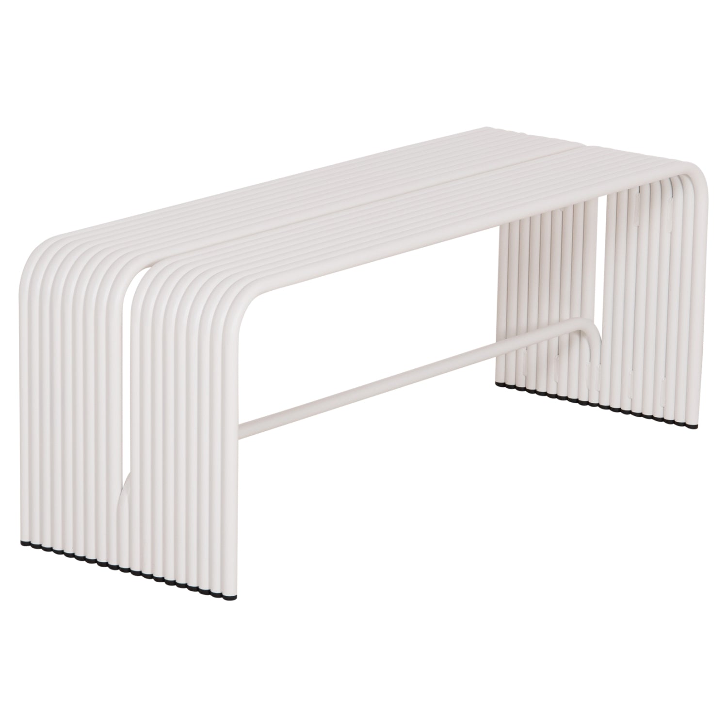 BENCH 2-SEATER SERIES INTREPID HM6327.02 ALUMINUM IN WHITE 109,5x37x42Hcm.