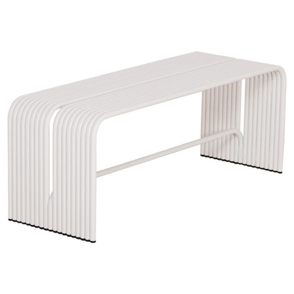 BENCH 2-SEATER SERIES INTREPID HM6327.02 ALUMINUM IN WHITE 109,5x37x42Hcm.
