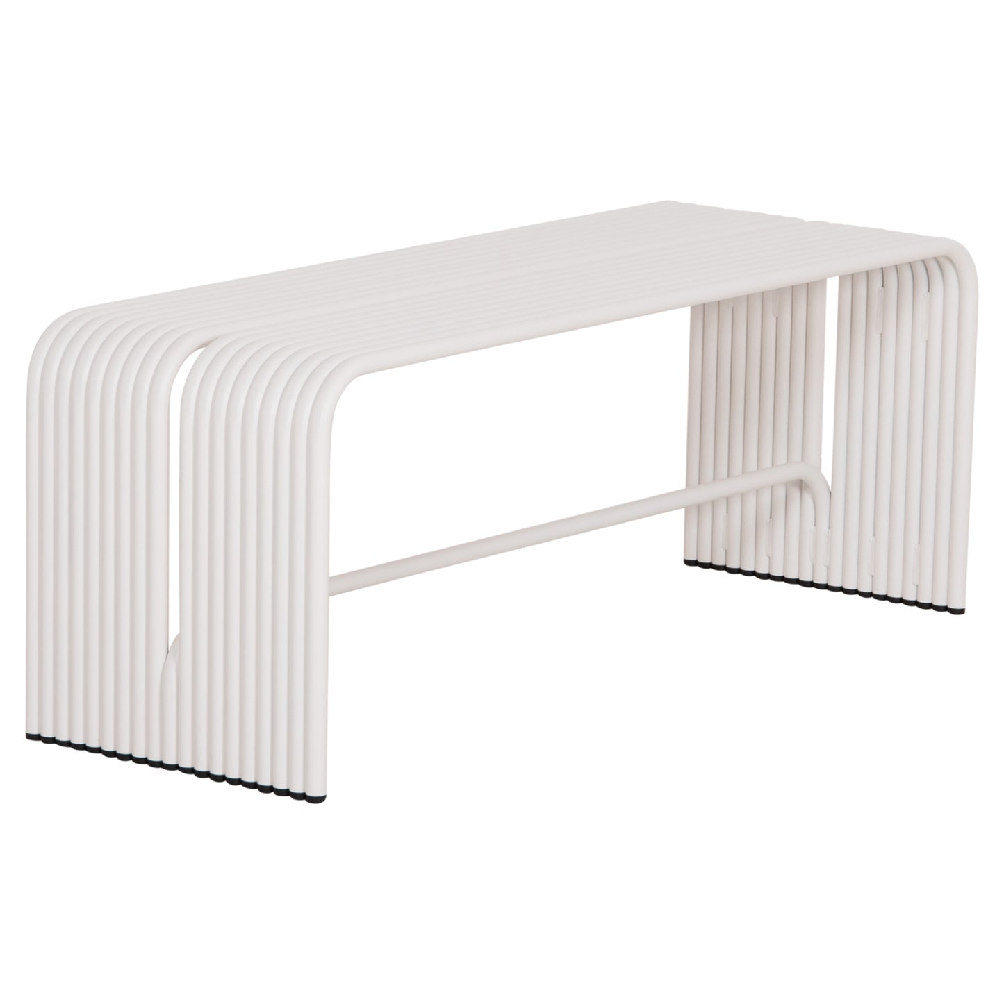 BENCH 2-SEATER SERIES INTREPID HM6327.02 ALUMINUM IN WHITE 109,5x37x42Hcm.