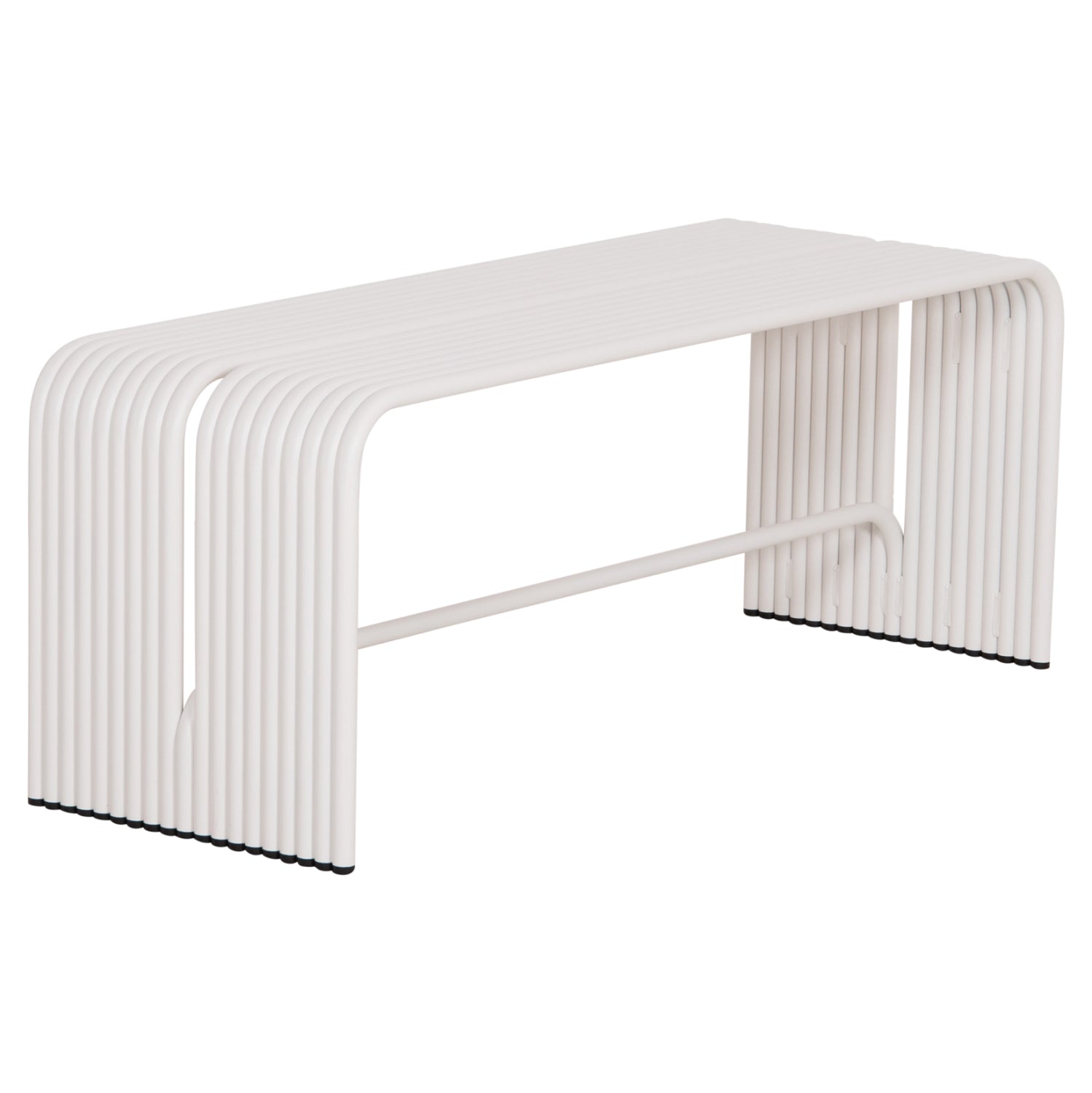 BENCH 2-SEATER SERIES INTREPID HM6327.02 ALUMINUM IN WHITE 109,5x37x42Hcm.