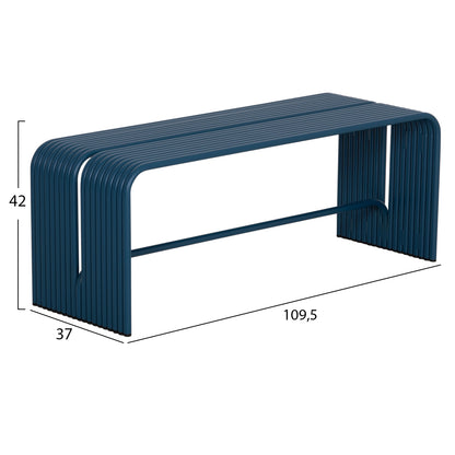 BENCH 2-SEATER SERIES INTREPID HM6327.08 ALUMINUM IN BLUE 109,5x37x42Hcm.