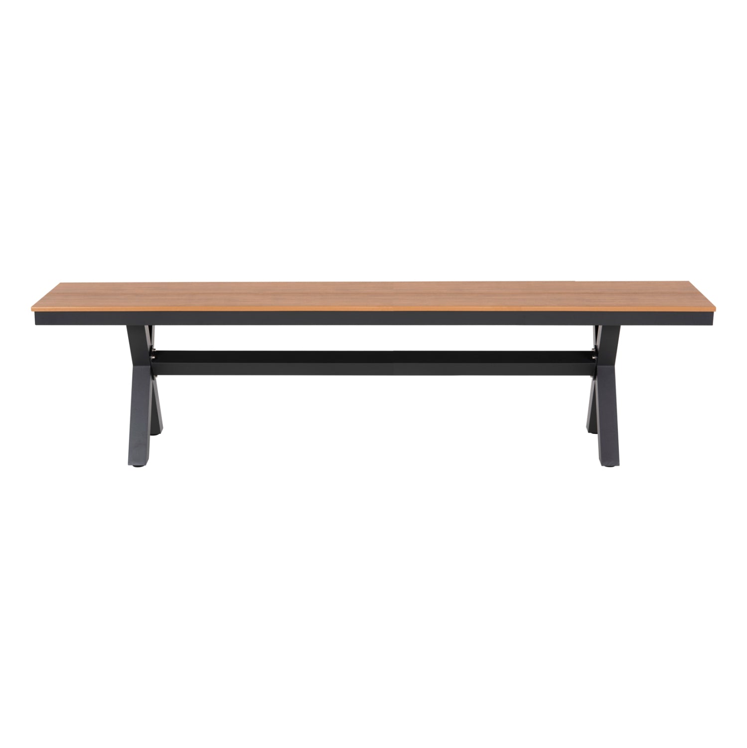 ALUMINUM BENCH TAWNEE HM6040.01 ANTHRACITE- POLYWOOD SEAT IN NATURAL WOOD COLOR 220x36x44,5Hcm.