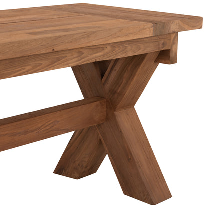 OUTDOOR BENCH HM9564 RECYCLED TEAK WOOD IN NATURAL COLOR 220x40x45Hcm.
