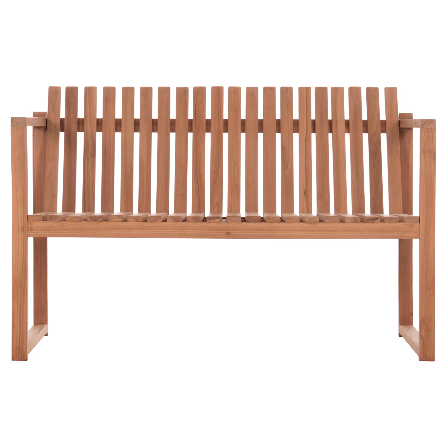 OUTDOOR BENCH 2-SEATER VED HM18124 TEAK WOOD IN NATURAL COLOR 130x60x86Hcm.