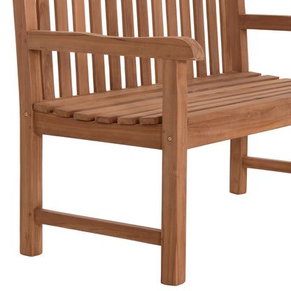 OUTDOOR 2-SEATER BENCH ELENA HM6651 TEAK WOOD--NATURAL COLOR 120x60x95Hcm.