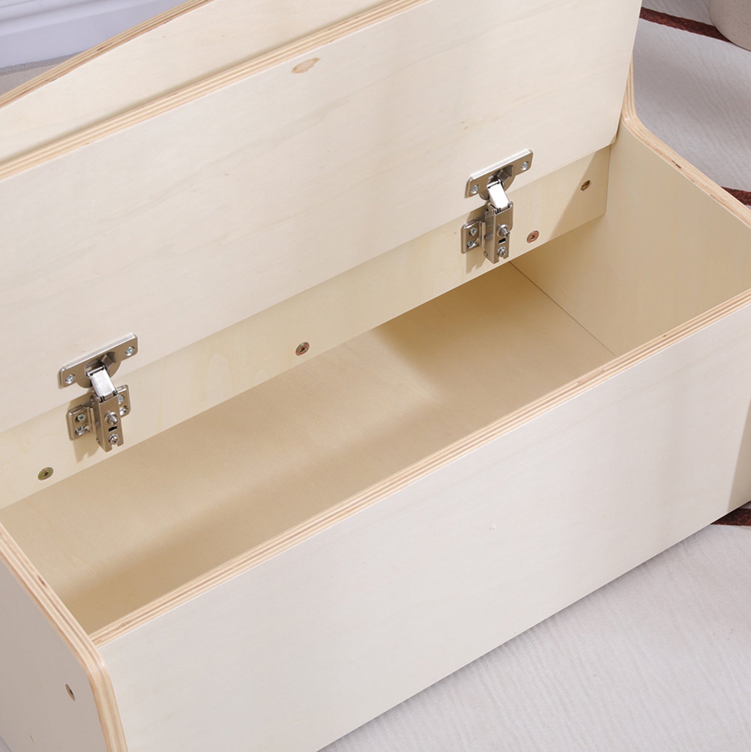 KIDS' BENCH WITH STORAGE RICKI HM18342.01 MDF & PLYWOOD IN NATURAL/CREAM 63x43x47Hcm.