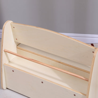 KIDS' BENCH WITH STORAGE RICKI HM18342.01 MDF & PLYWOOD IN NATURAL/CREAM 63x43x47Hcm.