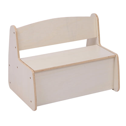 KIDS' BENCH WITH STORAGE RICKI HM18342.01 MDF & PLYWOOD IN NATURAL/CREAM 63x43x47Hcm.