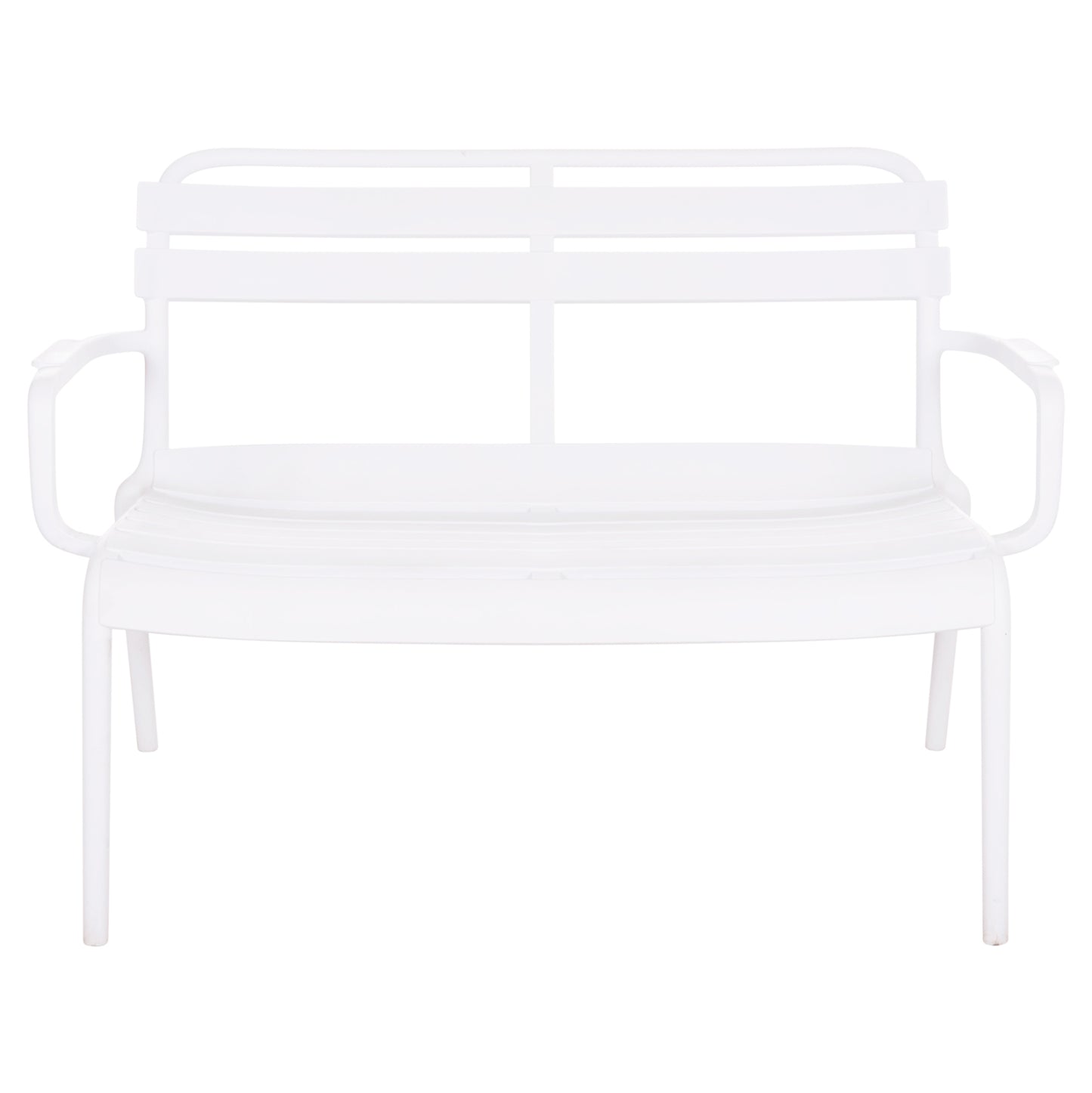POLYPROPYLENE 2-SEATER BENCH KORVER HM6332.01 WHITE 113x65x76Hcm.