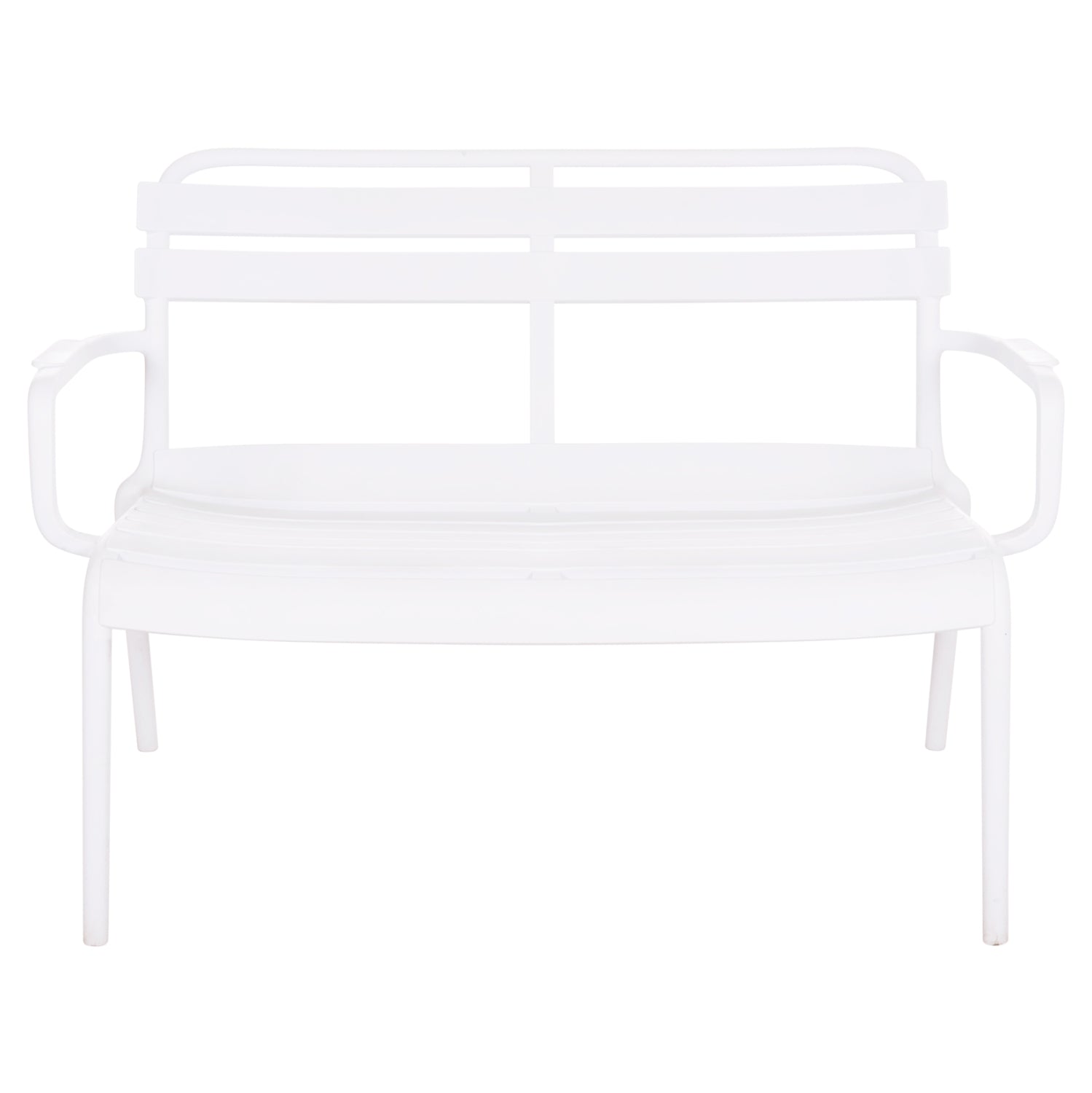 POLYPROPYLENE 2-SEATER BENCH KORVER HM6332.01 WHITE 113x65x76Hcm.