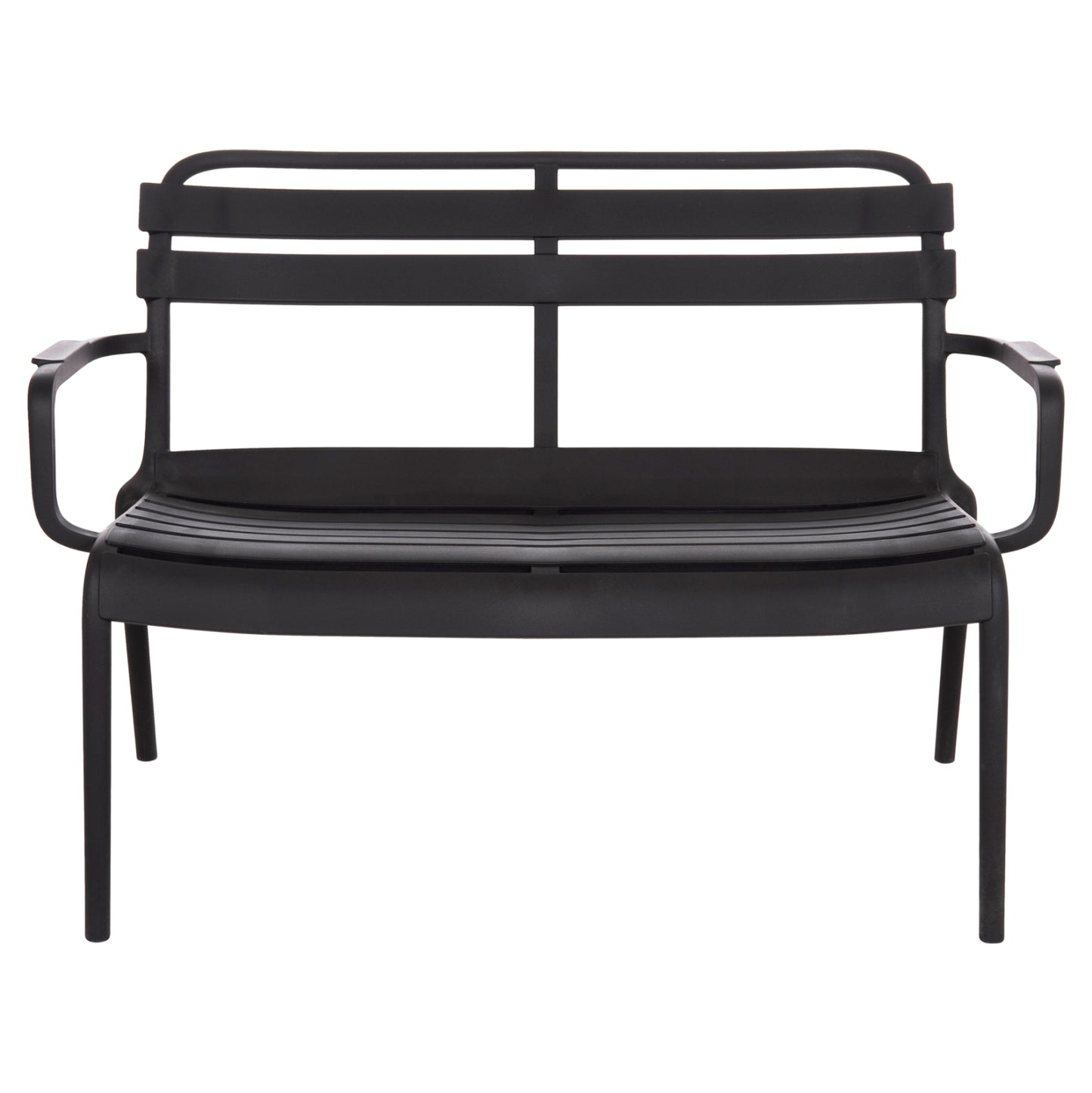 POLYPROPYLENE 2-SEATER BENCH KORVER HM6332.02 BLACK 113x65x76Hcm.