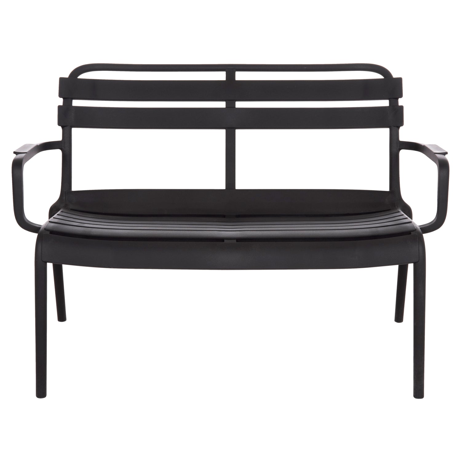 POLYPROPYLENE 2-SEATER BENCH KORVER HM6332.02 BLACK 113x65x76Hcm.