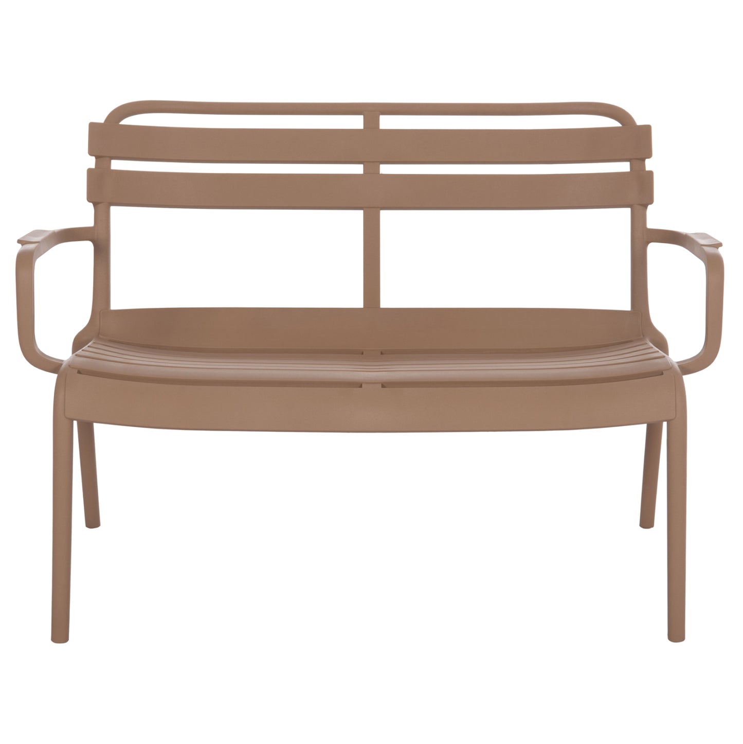 POLYPROPYLENE 2-SEATER BENCH KORVER HM6332.04 CAPPUCCINO 113x65x76Hcm.