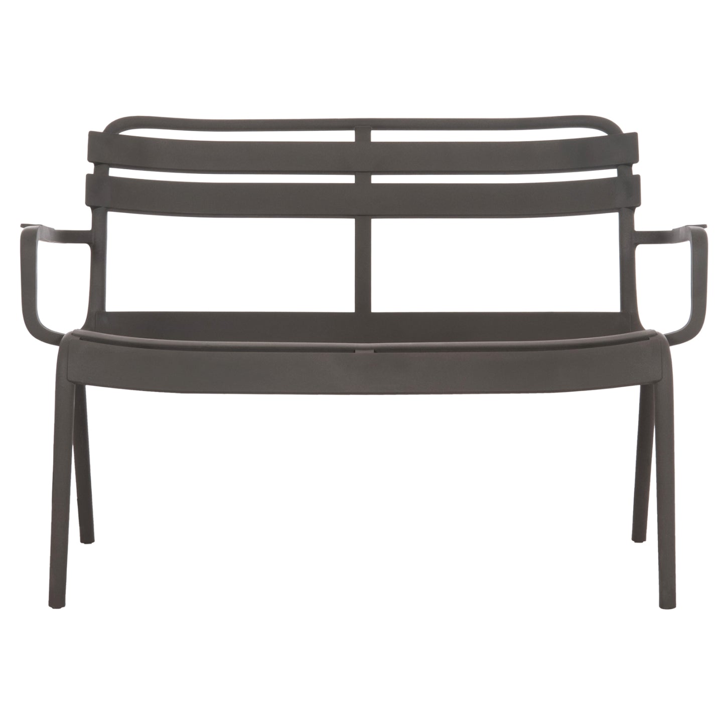 POLYPROPYLENE 2-SEATER BENCH KORVER HM6332.05 DARK OLIVE GREEN 113x65x76Hcm.
