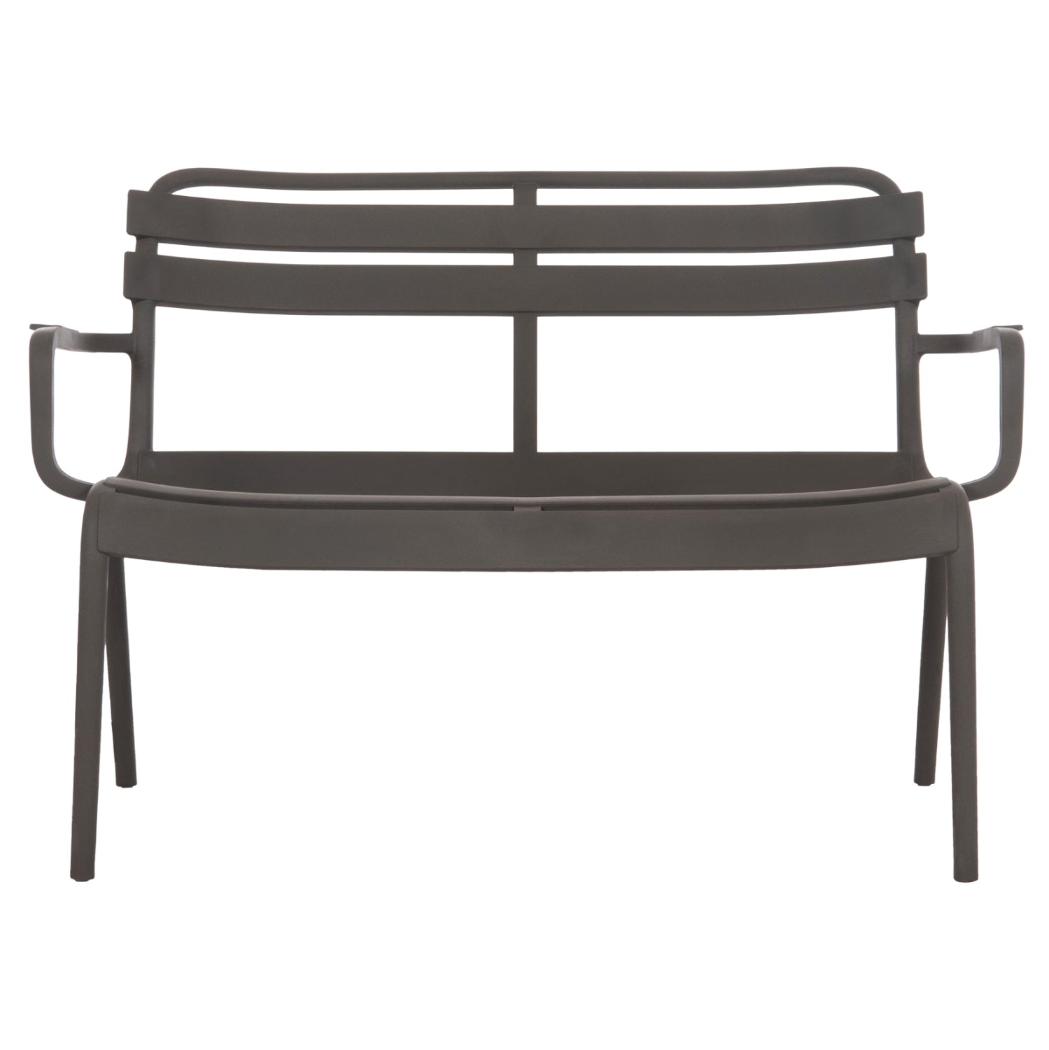 POLYPROPYLENE 2-SEATER BENCH KORVER HM6332.05 DARK OLIVE GREEN 113x65x76Hcm.