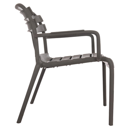 POLYPROPYLENE 2-SEATER BENCH KORVER HM6332.05 DARK OLIVE GREEN 113x65x76Hcm.