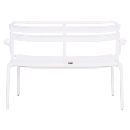 POLYPROPYLENE 2-SEATER BENCH KORVER HM6332.01 WHITE 113x65x76Hcm.