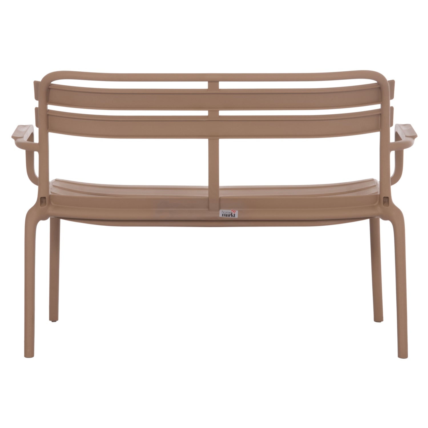 POLYPROPYLENE 2-SEATER BENCH KORVER HM6332.04 CAPPUCCINO 113x65x76Hcm.