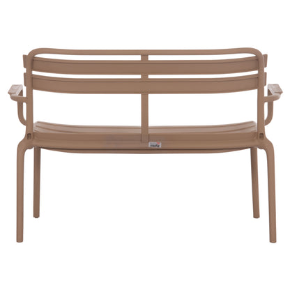 POLYPROPYLENE 2-SEATER BENCH KORVER HM6332.04 CAPPUCCINO 113x65x76Hcm.