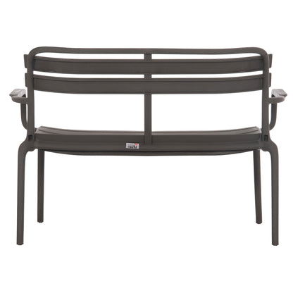 POLYPROPYLENE 2-SEATER BENCH KORVER HM6332.05 DARK OLIVE GREEN 113x65x76Hcm.