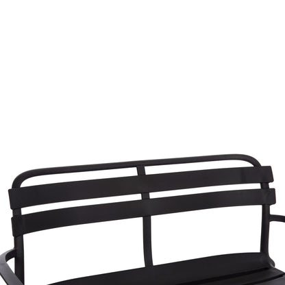 POLYPROPYLENE 2-SEATER BENCH KORVER HM6332.02 BLACK 113x65x76Hcm.