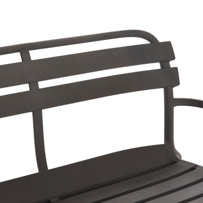 POLYPROPYLENE 2-SEATER BENCH KORVER HM6332.05 DARK OLIVE GREEN 113x65x76Hcm.